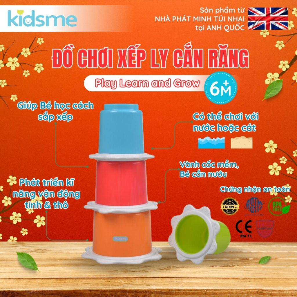 Đồ chơi xếp ly có cắn răng kidsme