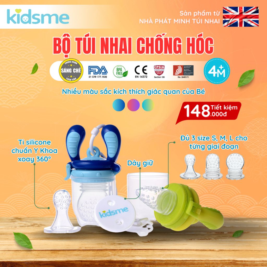Combo túi nhai chống hóc kidsme
