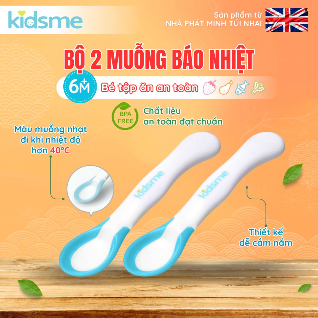 Bộ muỗng báo nhiệt 2 cái Kidsme