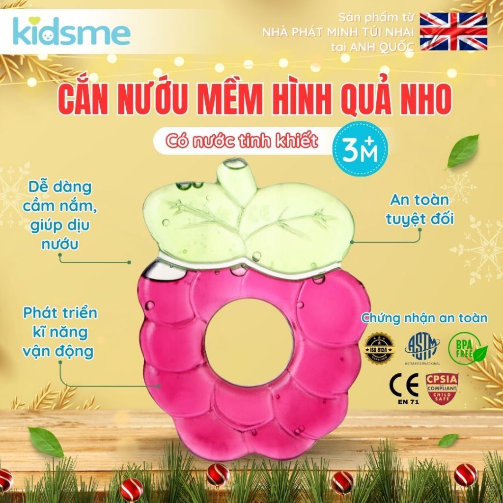 Cắn nướu mềm có nước hình quả nho kidsme