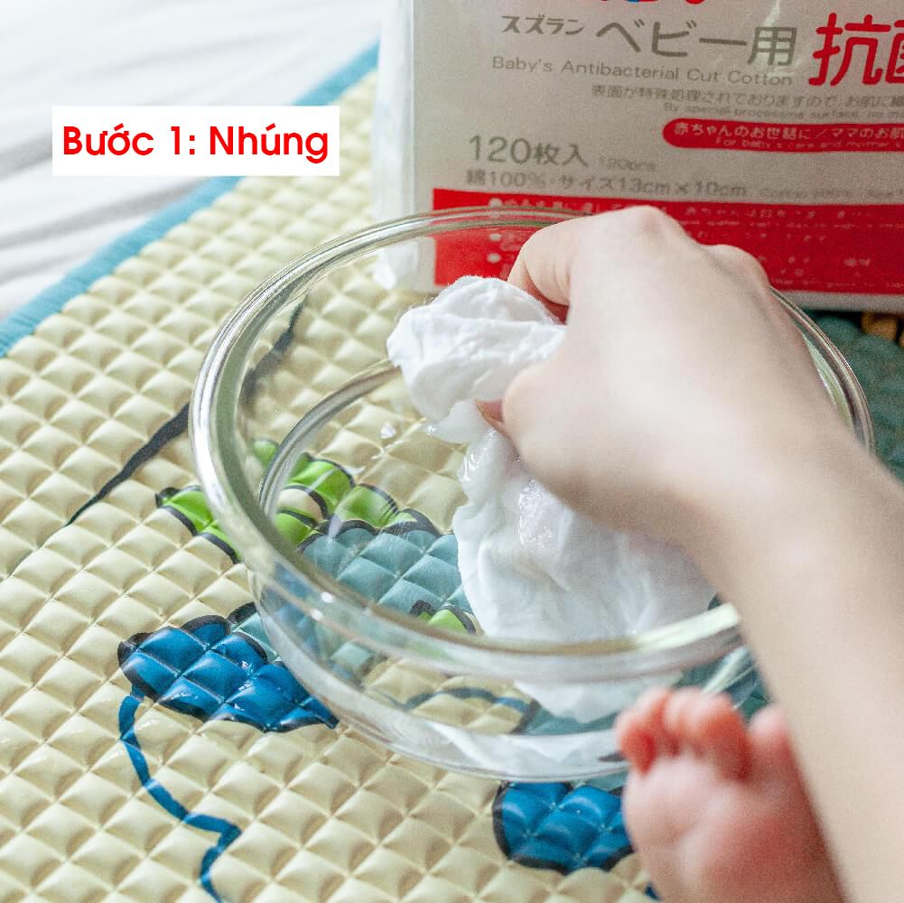Bông thấm hút kháng khuẩn Suzuran Japan - 120 miếng/gói