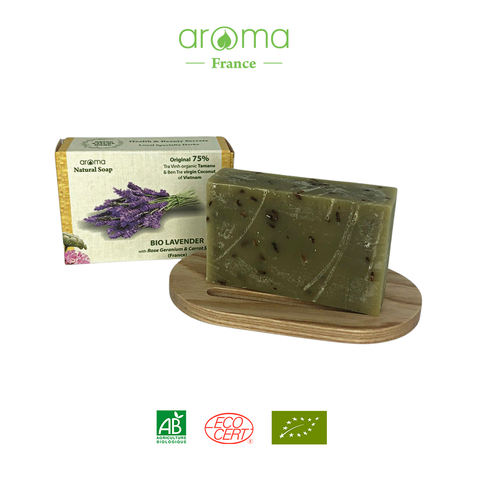 Xà phòng handmade Oải hương & Mù u - Lavender & Tamanu Handcrafted Soap  - Xà phòng thiên nhiên Aroma - Xà phòng thủ công oải hương & mù u