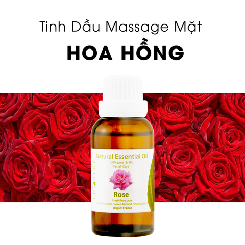 Tinh dầu massage mặt Hoa hồng dưỡng ẩm - Rose Facial Oil - Dầu dưỡng da mặt - Dầu chống nhăn - Dầu sáng da