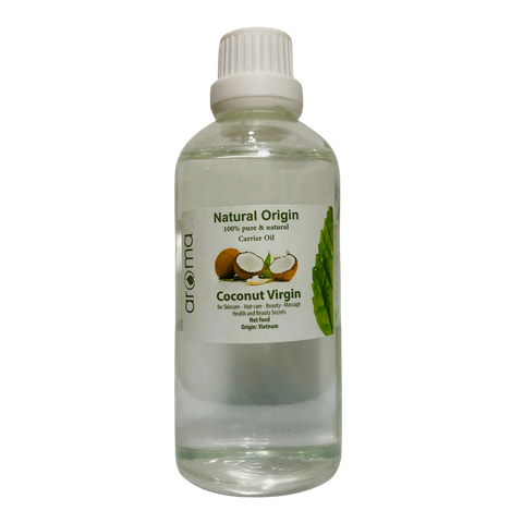 Tinh dầu Dừa thiên nhiên - Coconut Virgin Extra Oil - Tinh khiết ép lạnh không tẩy trắng - Tinh dầu dừa dành cho làm đẹp, tẩy trang, dầu massage mặt làm giảm mụn cám, dưỡng tóc, dưỡng mi.