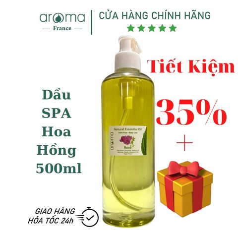 Dầu massage body, dầu massage toàn thân, dầu massage thư giãn, dầu massage yoni toàn thân, dầu massage thu hút,  Hoa Hồng - 500ml