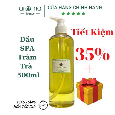 Dầu massage body, dầu massage toàn thân, dầu massage dành cho đàn ông, dầu massage làm ấm Tràm Trà - tea tree oil- 500ml