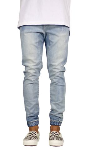 LT.Blue Drop Crotch Denim Jogger