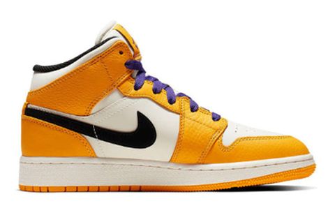 Jordan 1 Mid SE Lakers (GS) BQ6931-700 Chính Hãng - Qua Sử Dụng - Độ Mới Cao