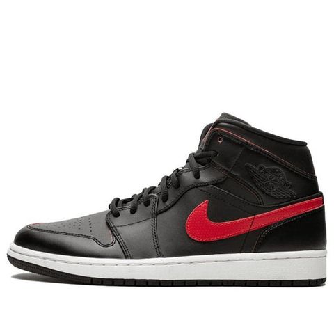 Jordan 1 Retro Mid Black Team Red 554724-009 Chính Hãng - Qua Sử Dụng - Độ Mới Cao