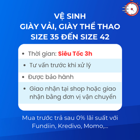 Vệ sinh giày vải, giày thể thao siêu tốc all size (thời gian 3h)