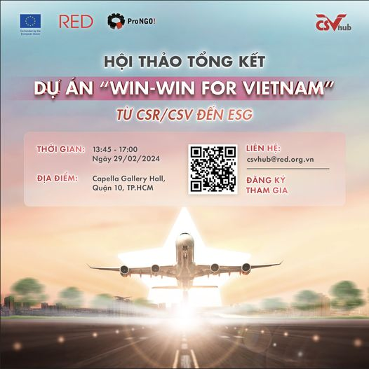  MỞ ĐĂNG KÝ HỘI THẢO TỔNG KẾT DỰ ÁN WIN-WIN FOR VIETNAM: “TỪ CSR/ CSV ĐẾN ESG” 