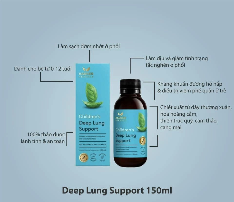 harker deep lung support 150ml xanh dương (siro bổ phổi , long đờm) (Chai)