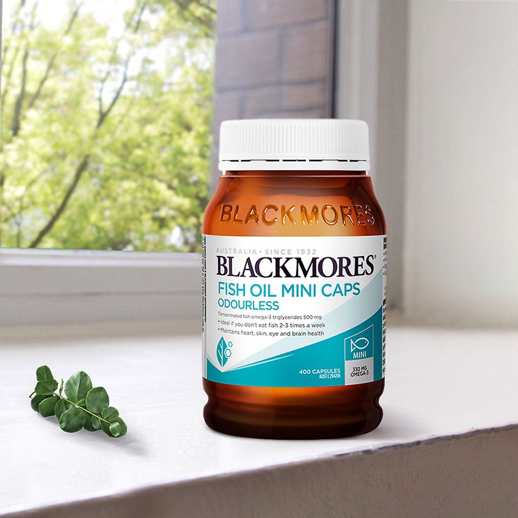 BlackMores dầu cá Fish Oil Mini Caps 400 Viên (Lọ)