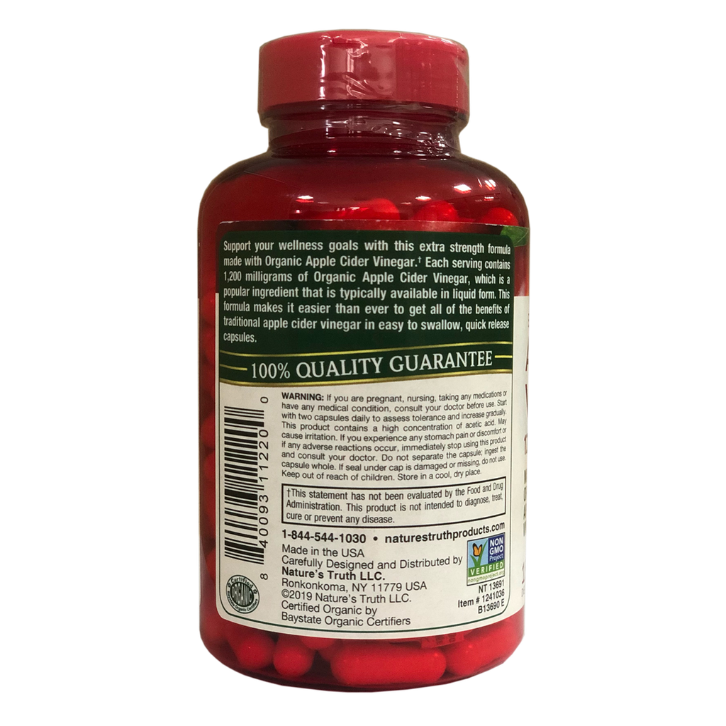 APPLE CIDER VINEGAR 1200MG 180 CAPSULES