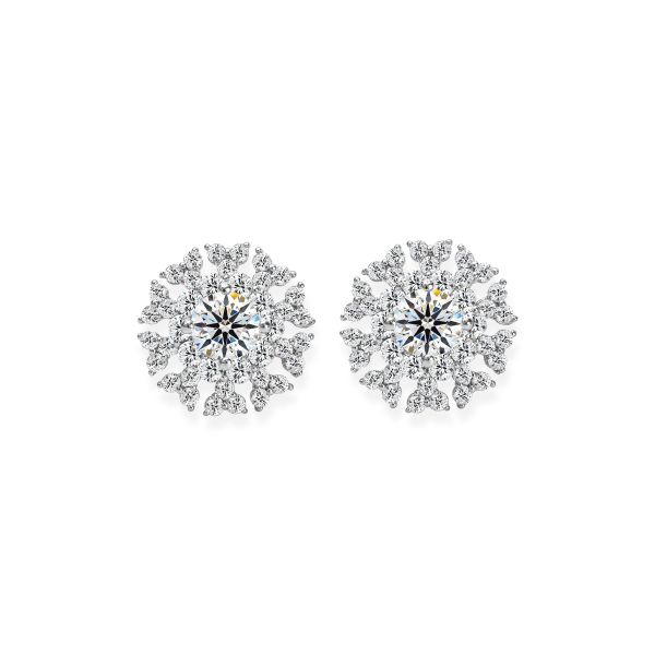 Bông Tai Kim Cương Tự Nhiên Vàng 18K