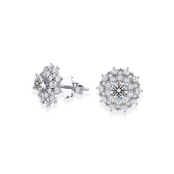 Bông Tai Kim Cương Tự Nhiên Vàng 18K