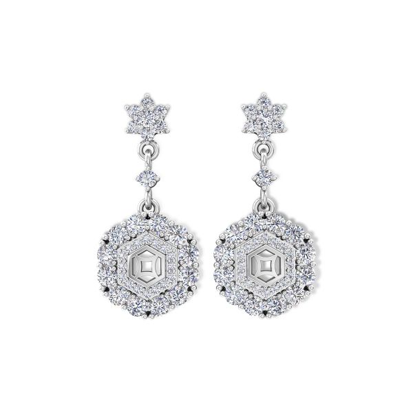 Bông Tai Kim Cương Tự Nhiên Vàng 18K