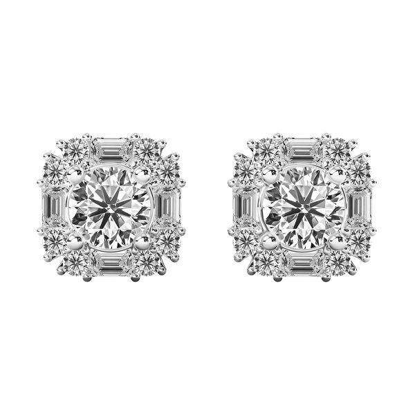 Bông Tai Kim Cương Tự Nhiên Vàng 18K