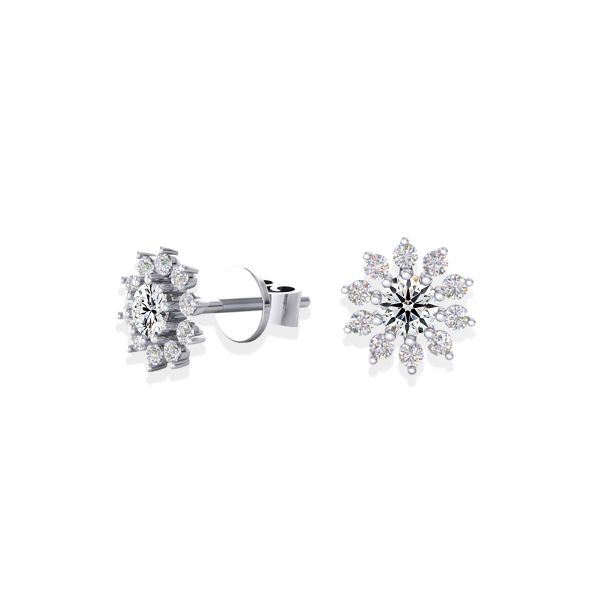 Bông Tai Kim Cương Tự Nhiên Vàng 18K
