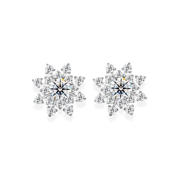 Bông Tai Kim Cương Tự Nhiên Vàng 18K