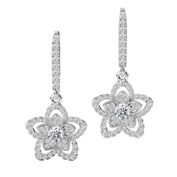 Bông Tai Kim Cương Tự Nhiên Vàng 18K