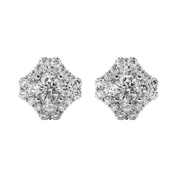 Bông Tai Kim Cương Tự Nhiên Vàng 18K