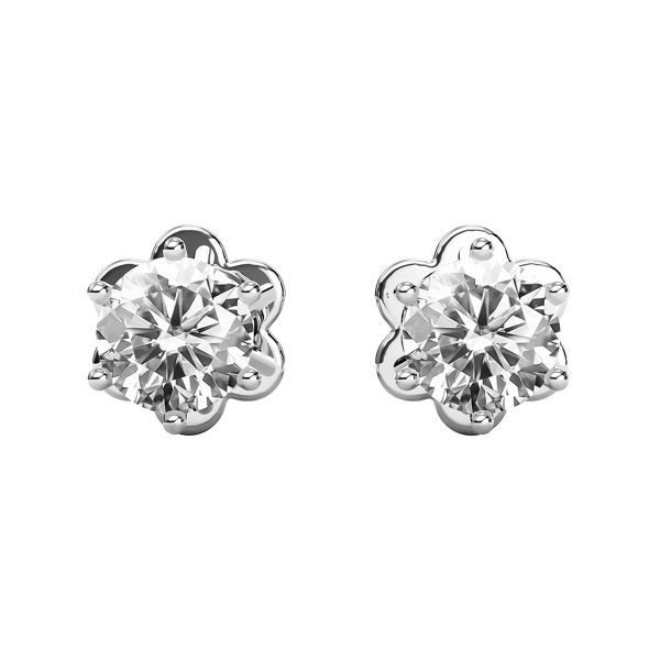 Bông Tai Kim Cương Tự Nhiên Vàng 18K