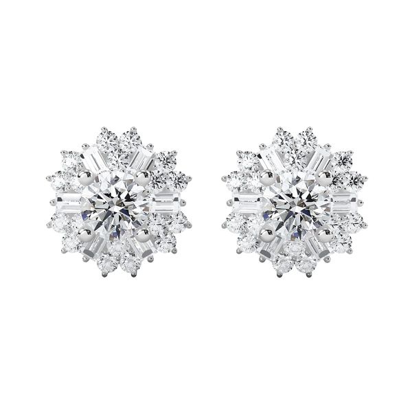 Bông Tai Kim Cương Tự Nhiên Vàng 18K