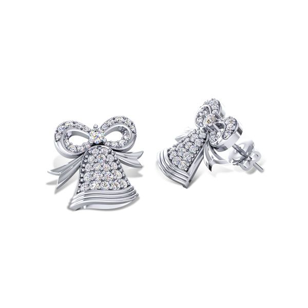 Bông Tai Kim Cương Tự Nhiên Vàng 18K