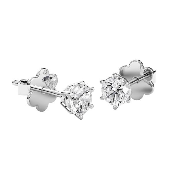 Bông Tai Kim Cương Tự Nhiên Vàng 18K