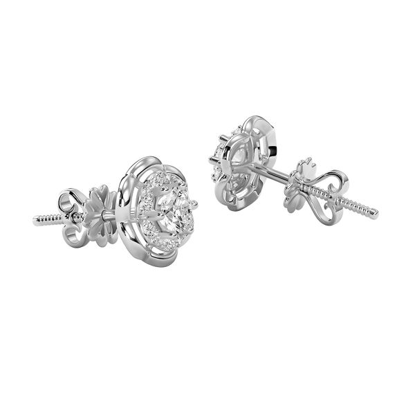 Bông Tai Kim Cương Tự Nhiên Vàng 18K
