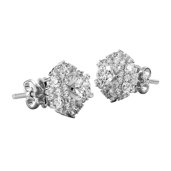 Bông Tai Kim Cương Tự Nhiên Vàng 18K