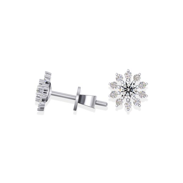 Bông Tai Kim Cương Tự Nhiên Vàng 18K