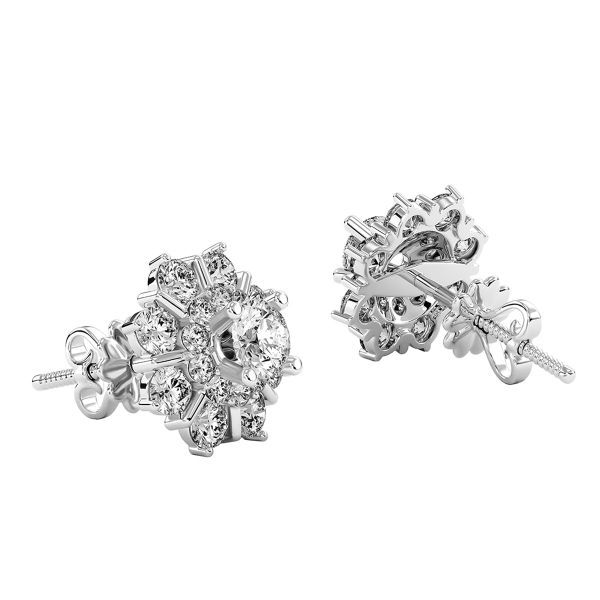 Bông Tai Kim Cương Tự Nhiên Vàng 18K