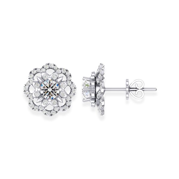 Bông Tai Kim Cương Tự Nhiên Vàng 18K