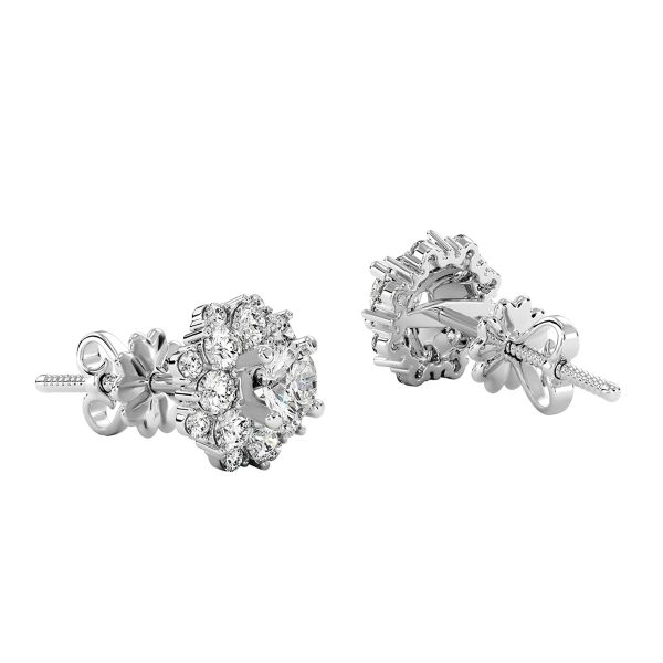 Bông Tai Kim Cương Tự Nhiên Vàng 18K