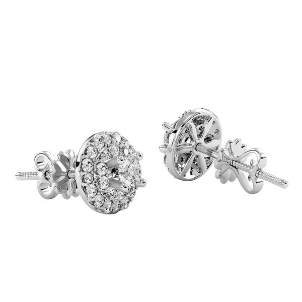 Bông Tai Kim Cương Tự Nhiên Vàng 18K