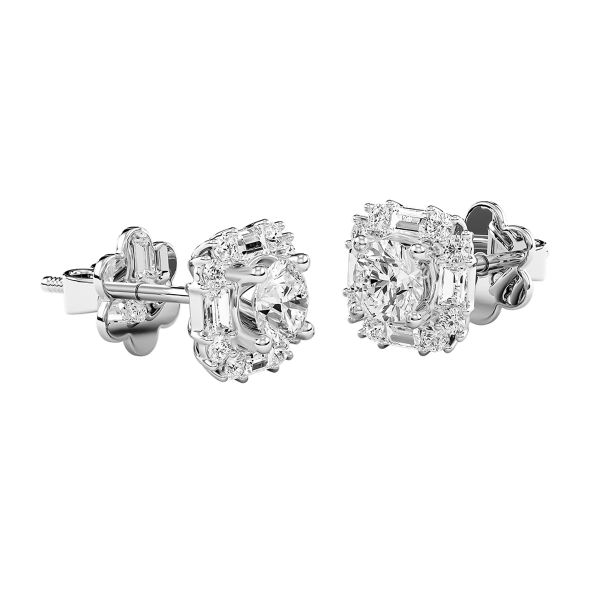 Bông Tai Kim Cương Tự Nhiên Vàng 18K