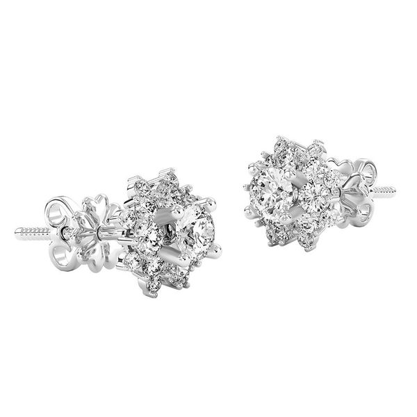 Bông Tai Kim Cương Tự Nhiên Vàng 18K