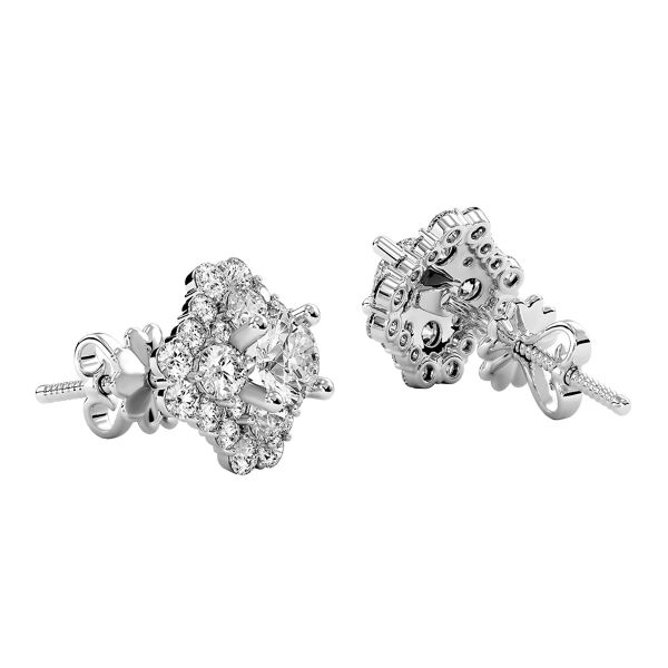 Bông Tai Kim Cương Tự Nhiên Vàng 18K