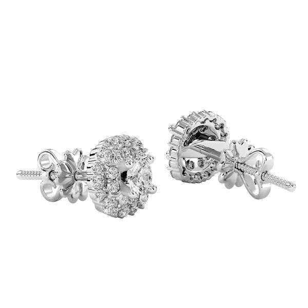 Bông Tai Kim Cương Tự Nhiên Vàng 18K
