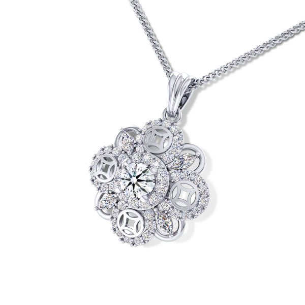 Mặt Dây Chuyền Kim Cương Tự Nhiên Vàng 18K