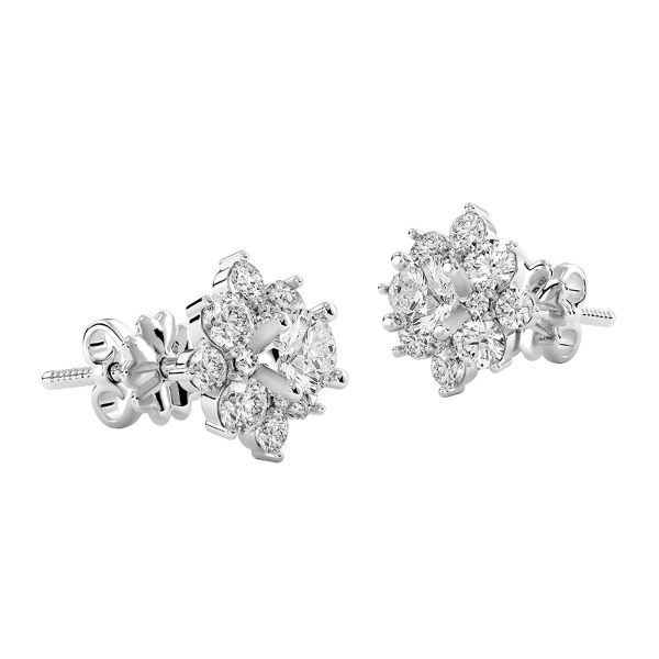 Bông Tai Kim Cương Tự Nhiên Vàng 18K