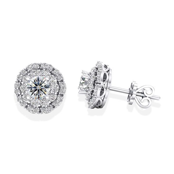 Bông Tai Kim Cương Tự Nhiên Vàng 18K
