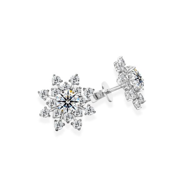 Bông Tai Kim Cương Tự Nhiên Vàng 18K