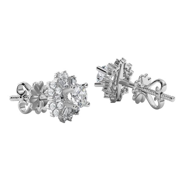 Bông Tai Kim Cương Tự Nhiên Vàng 18K