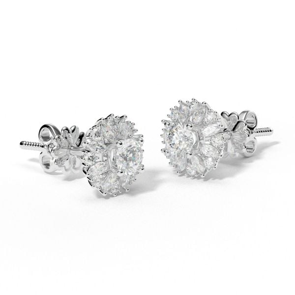 Bông Tai Kim Cương Tự Nhiên Vàng 18K
