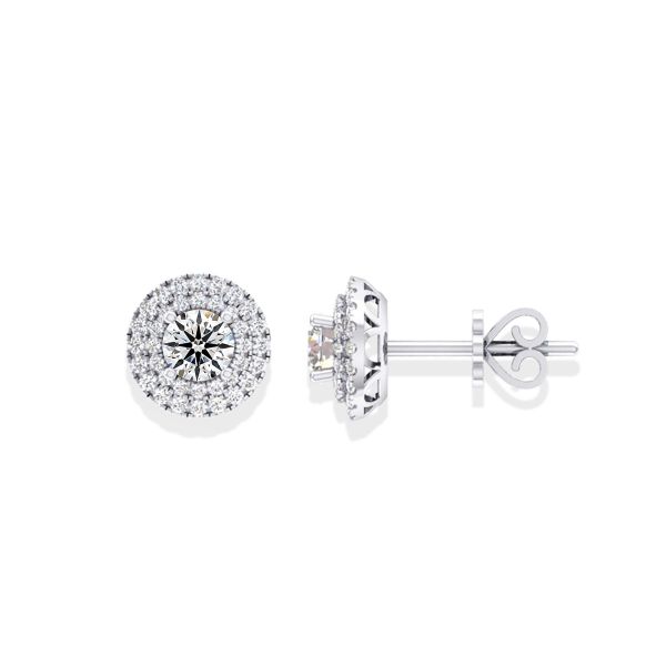 Bông Tai Kim Cương Tự Nhiên Vàng 18K