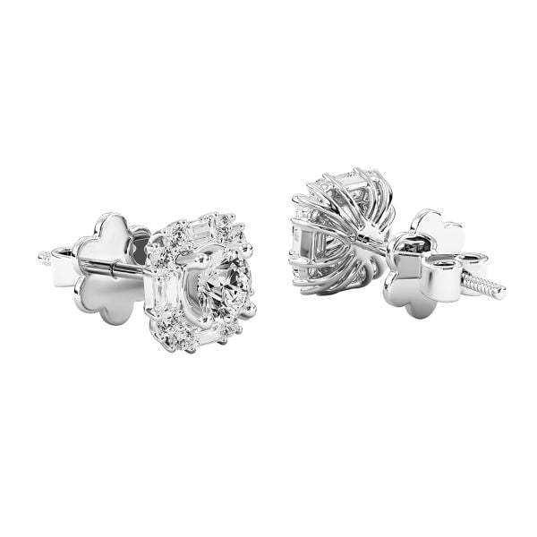 Bông Tai Kim Cương Tự Nhiên Vàng 18K