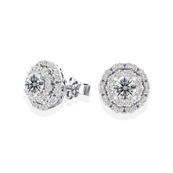 Bông Tai Kim Cương Tự Nhiên Vàng 18K
